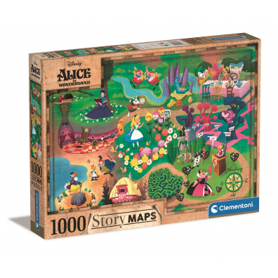Puzzle 1000 el. Story maps Alicja w Krainie czarów 39667 Clementoni