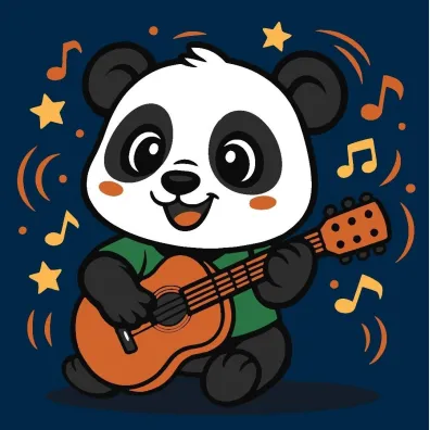 Malowanie po numerach - Panda z gitar� Kids Ideyka