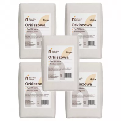 Naturalnie Zdrowe Mka orkiszowa jasna typ 700 Zestaw 5 kg