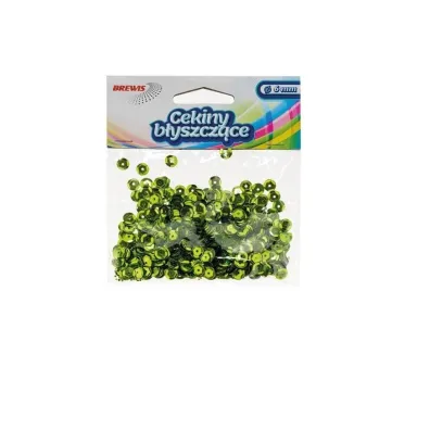 Cekiny b�yszcz�ce B 100 jasny zielony 8mm, 10g