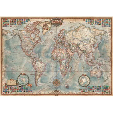 Puzzle 1500 el. Polityczna mapa wiata Educa