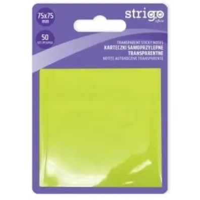 Strigo, Karteczki samoprzylepne transparentne - ��te, 50 kartek
