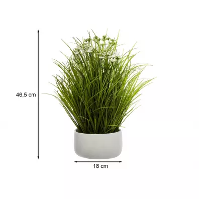Atmosphera Sztuczna trawa kwitnca w doniczce 46 cm biay
