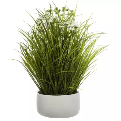 Atmosphera Sztuczna trawa kwitnca w doniczce 46 cm biay