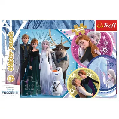 Puzzle 100 el. Glitter. W blasku mioci. Disney Frozen 2 Trefl