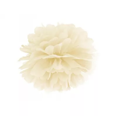 PartyDeco Pompon bibu�owy kremowy 35cm