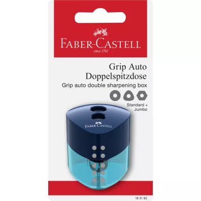 Faber-Castell Temper�wka podw�jna auto grip niebieska blister
