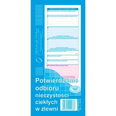 Michalczyk i Prokop Potwierdzenie odbioru nieczysto�ci ciek�ych w zlewni