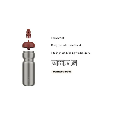 Mepal Butelka sportowa stalowa Pull Active Mountain Red 103009073500 800 ml