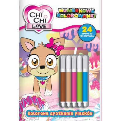 Chi Chi love. Numerkowe kolorowanki. Kolorowe spotkania pieskw