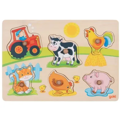 Puzzle z uchwytami Na farmie Goki