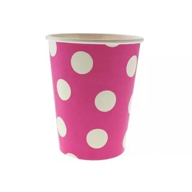 Godan Kubki papierowe w groszki 270ml 6 szt.