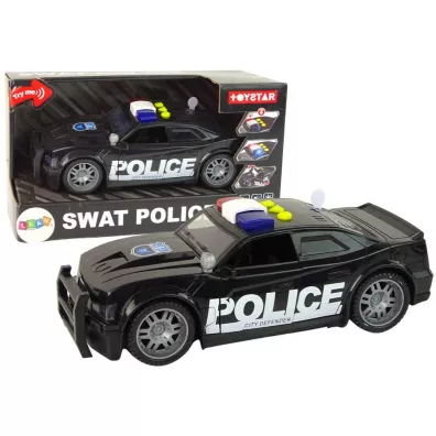 Auto Policja 1:14 wiato i dwik czarne Leantoys