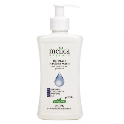Melica Organic Intimate Hygiene Wash pyn do higieny intymnej z wycigiem z kwasu mlekowego i pantenolem 300 ml