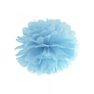 Pompon bibuowy niebieski 35cm