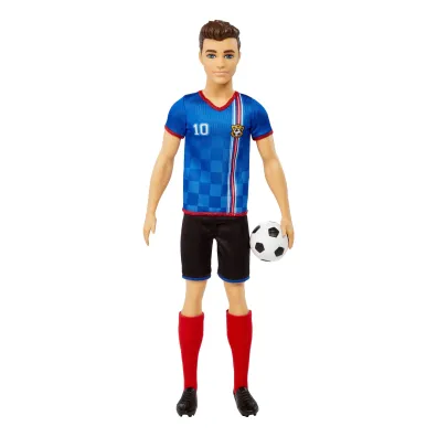Lalka Barbie Ken Pi�karz niebieska koszulka Mattel