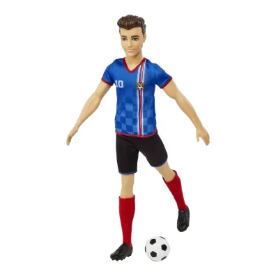 Lalka Barbie Ken Pi�karz niebieska koszulka Mattel