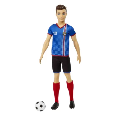 Lalka Barbie Ken Pi�karz niebieska koszulka Mattel