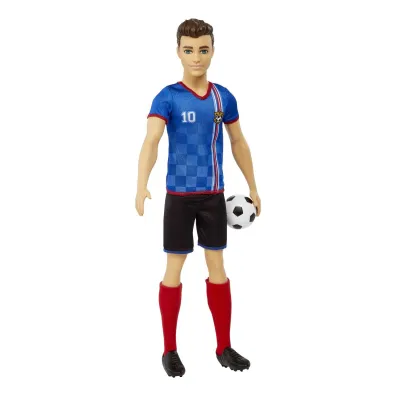 Lalka Barbie Ken Pi�karz niebieska koszulka Mattel