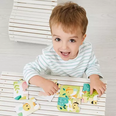 Puzzle progresywne w walizce Zwierztka Pure 4 ukadanki 2+ Janod