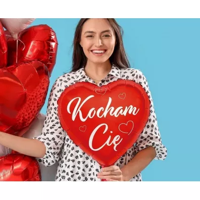 Godan Balon foliowy Kocham Ci Serce czerwony