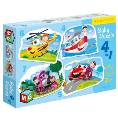 Puzzle 4w1 - Baby Pojazdy (4+5+6+7 el.) Multigra