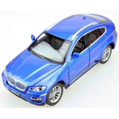 Model 1:26 BMW X6 niebieski �wiat�o + d�wi�k Pulio