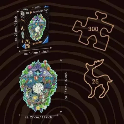 Puzzle drewniane 300 el. Zegar Ravensburger