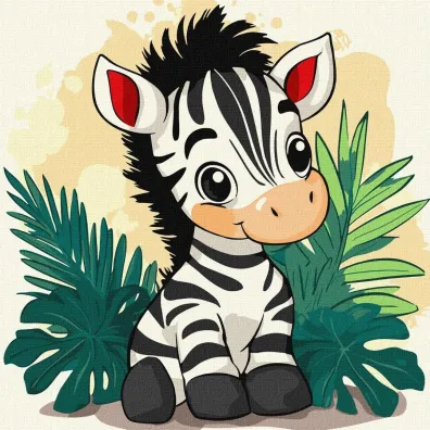 Malowanie po numerach - Weso�a zebra Kids Ideyka