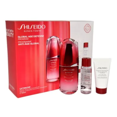 Shiseido Zestaw Ultimune Power Infusing Concentrate Koncentrat zaparzaj�cy + Clarifying Cleansing Foam Pianka oczyszczaj�ca + Treatment Softener Zmi�kczacz zabiegowy