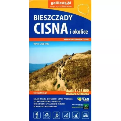 Mapa tur. - Bieszczady, Cisna i okolice 1:25 000