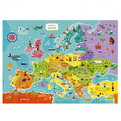 Puzzle 100 el. Mapa Europy Dodo