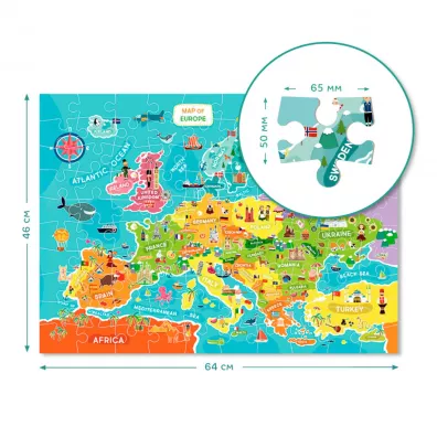 Puzzle 100 el. Mapa Europy Dodo