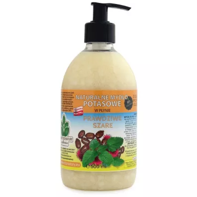 Mydlarnia Powr�t do Natury Ro�linne myd�o potasowe z olejem rycynowym i olejem z melisy Prawdziwe szare (100% naturalne) 500 ml