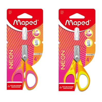 Maped No�yczki szkolne Neon Soft 13cm mix