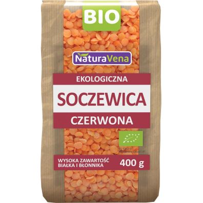 NaturaVena Soczewica czerwona 400 g Bio