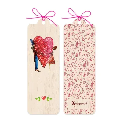 Cozywood Zak�adka drewniana Para serce