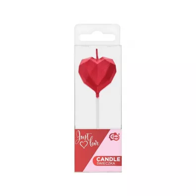 Godan �wieczka piker serce diament czerwone 10.5x3.5cm