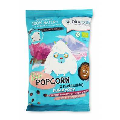 Popcrop Popcorn z niebieskiej kukurydzy z olejem kokosowym i solą himalajską bezglutenowy 50 g Bio