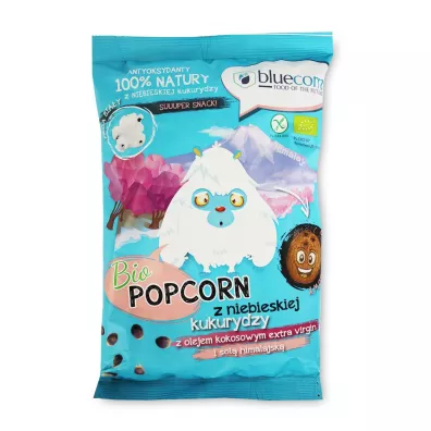 Popcrop Popcorn z niebieskiej kukurydzy z olejem kokosowym i sol� himalajsk� bezglutenowy 50 g Bio