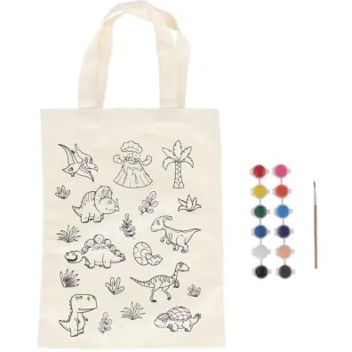Esschert Design Torba p��cienna do kolorowania z farbkami - Dino