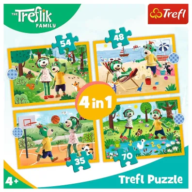 Puzzle 4w1 - Trefliki na wakacjach (35+48+54+70 el.)