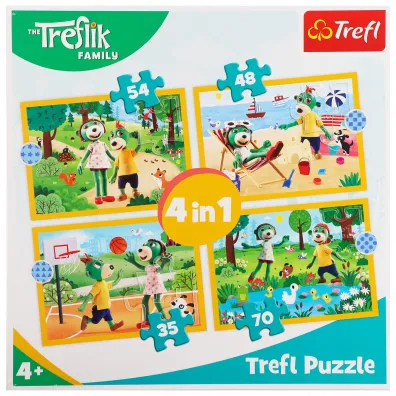 Puzzle 4w1 - Trefliki na wakacjach (35+48+54+70 el.)