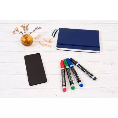 MemoBe Marker permanentny + 2 ampu�ki z zapasowym tuszem niebieski