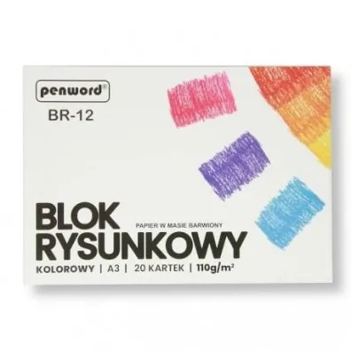 Penword Blok techniczny A3 kolorowy 180g 20 kartek