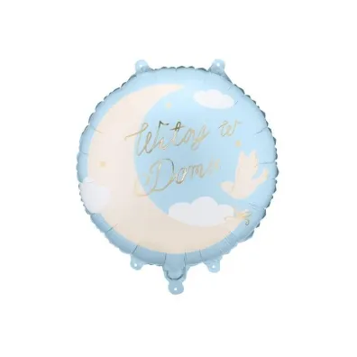 PartyDeco Balon fol.pastyl.Witaj w Domu 35x35 j.nieb.55940