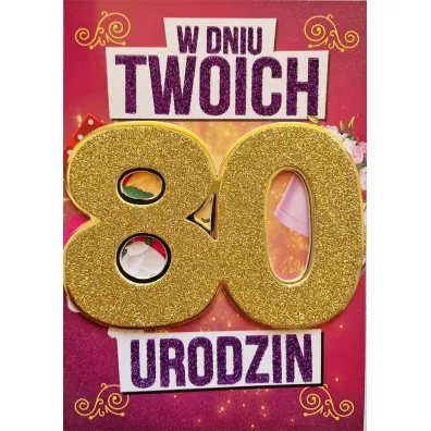 Yeku Karnet Urodziny 80 damskie