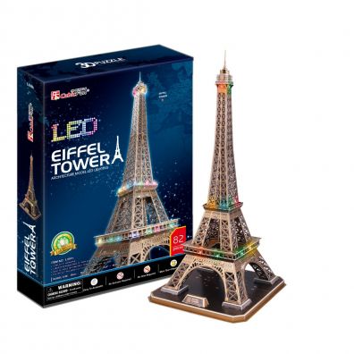 Puzzle 3D 82 el. Wiea Eiffel`a LED Cubic Fun