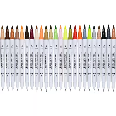 Peter Pauper Press Markery dwustronne cieliste Dual-Tip 24 szt.