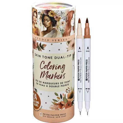 Peter Pauper Press Markery dwustronne cieliste Dual-Tip 24 szt.